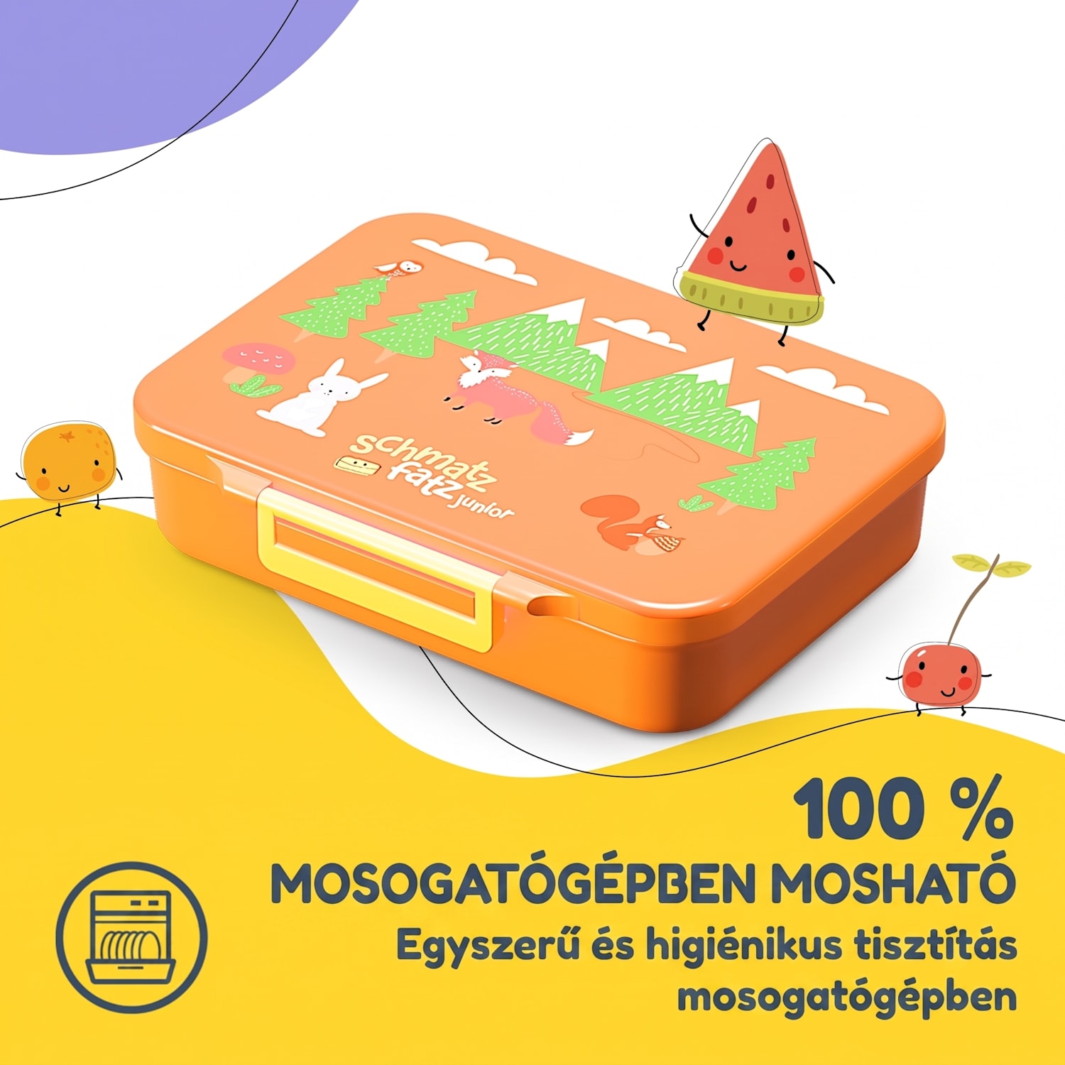 Schmatzfatz tízórais doboz 6 rekesszel Orange Forest