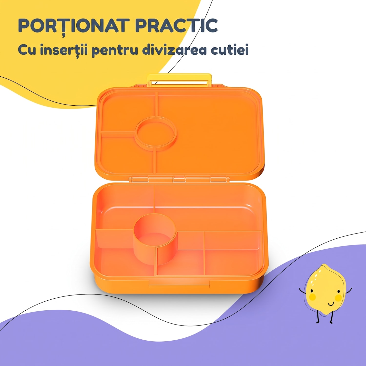 Schmatzfatz easy, cutie pentru gustări cu 6 compartimente Orange Forest