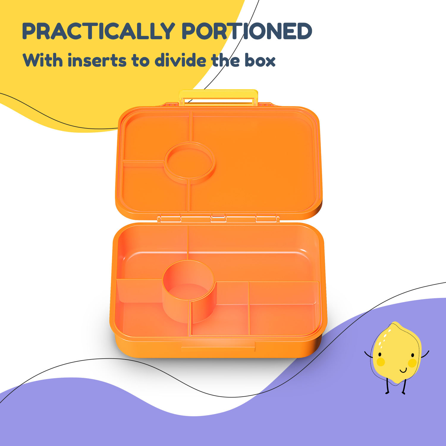 Schmatzfatz easy кутия за закуска с 6 преградки Orange Forest