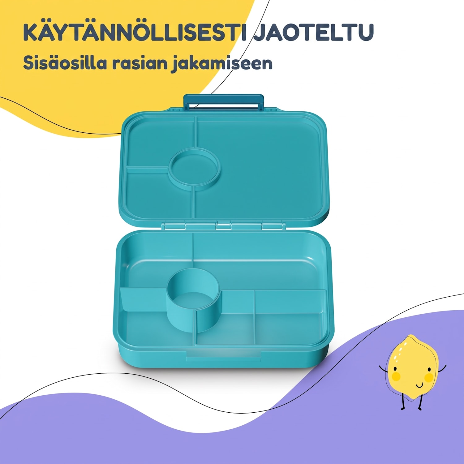 schmatzfatz by Lite lounasrasia 6 lokeroa 20,8 x 4,5 x 15 cm (leveys x korkeus x syvyys) BPA-vapaa erittäin kevyt Tritan Petrol Sea