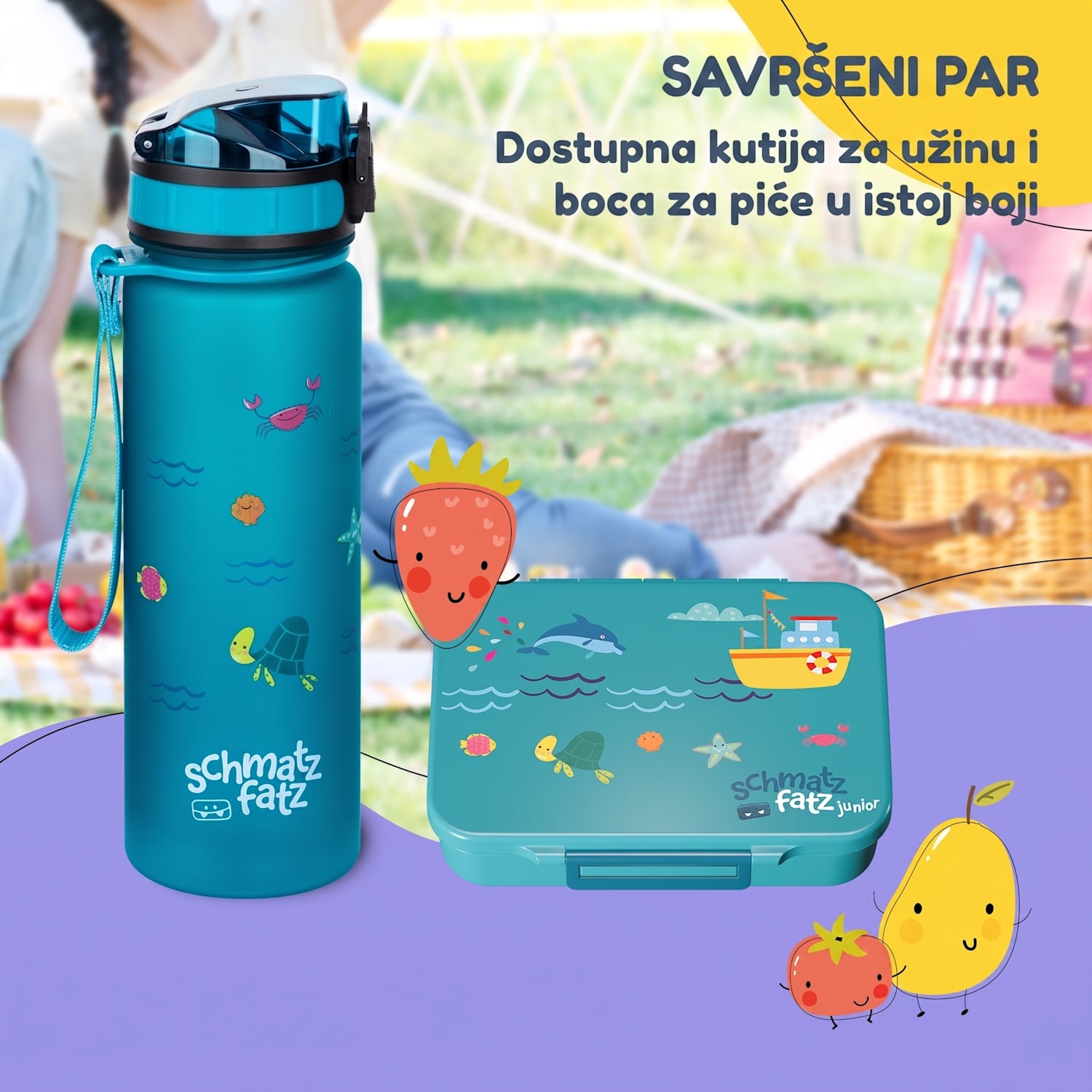 Schmatzfatz kutija za grickalice sa 6 pretinaca Petrol Sea