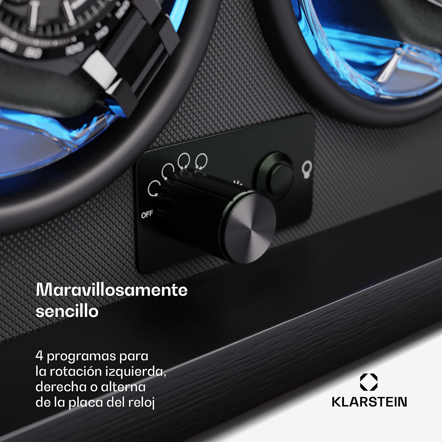 Brienz 2 cuerda de reloj, 2 relojes, 4 modos, aspecto de madera, iluminación interior azul 