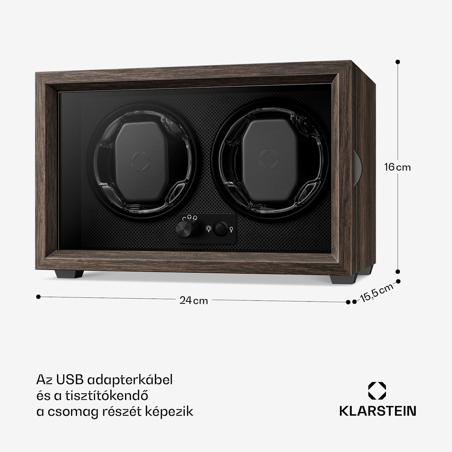 Brienz 2, órafelhúzó, 2 óra, 4 üzemmód, fa megjelenés, kék belső világítás 2 watches | Diófa