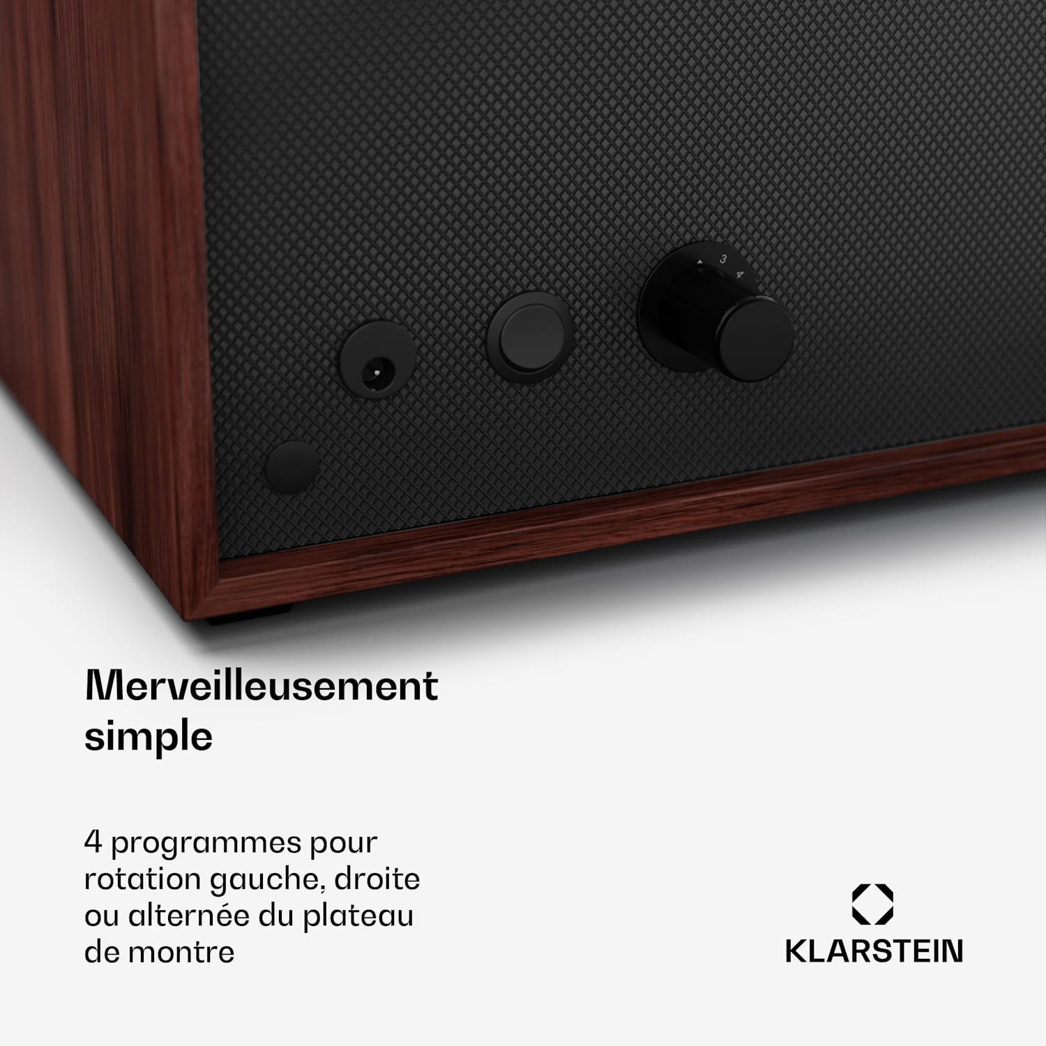 Brienz 3 remontoir de montre, 3 montres, 4 modes, aspect bois, éclairage intérieur bleu 3 horloges | Noyer