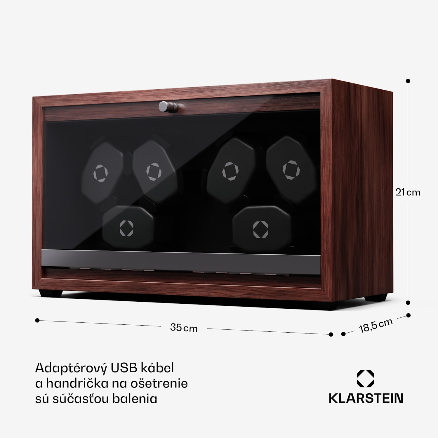 Brienz 6, naťahovač hodiniek, 6 hodiniek, 4 režimy, drevený vzhľad, modré vnútorné osvetlenie 6 hodiniek | Orech