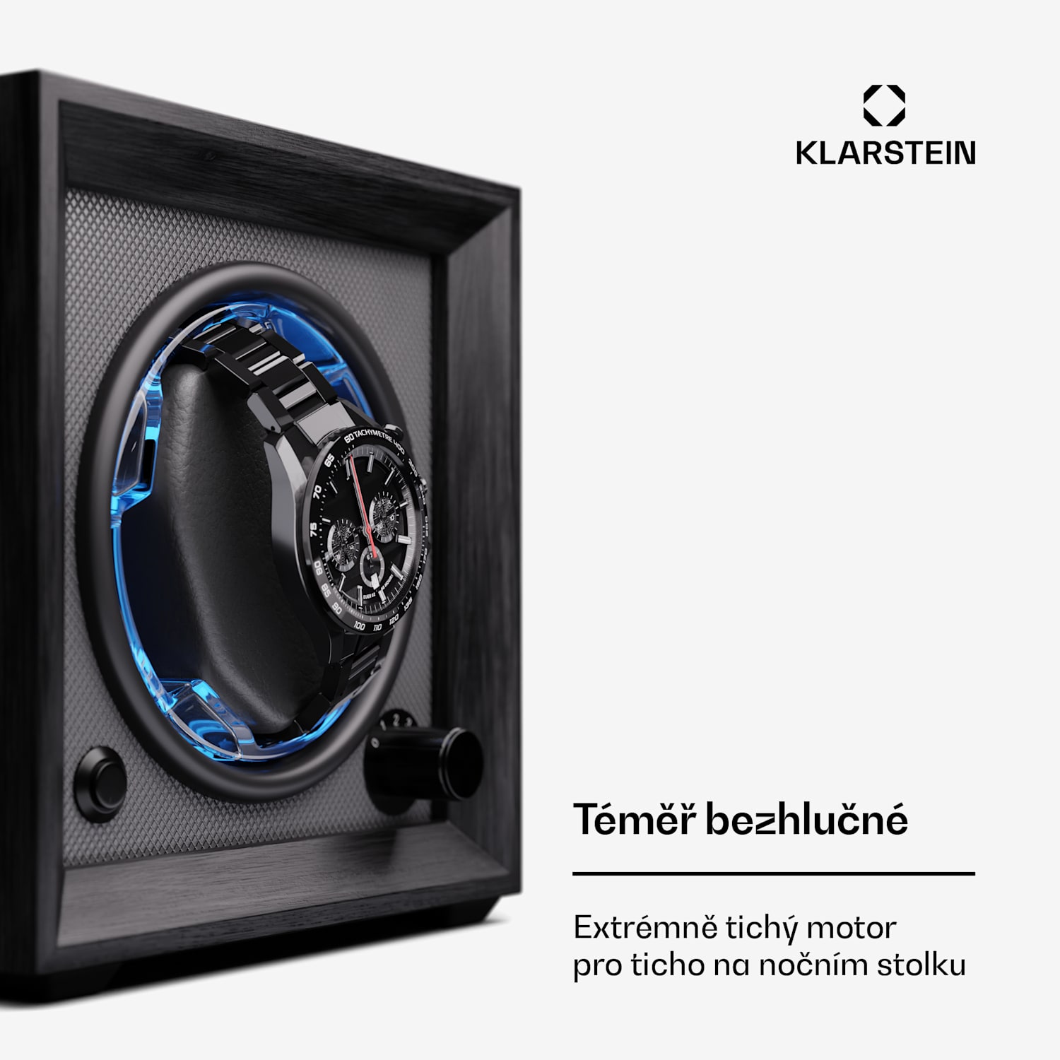 Brienz 1, natahovač hodinek, 1 hodinky, 4 režimy, dřevěný vzhled, modré vnitřní osvětlení 1 hodinky | Antracit