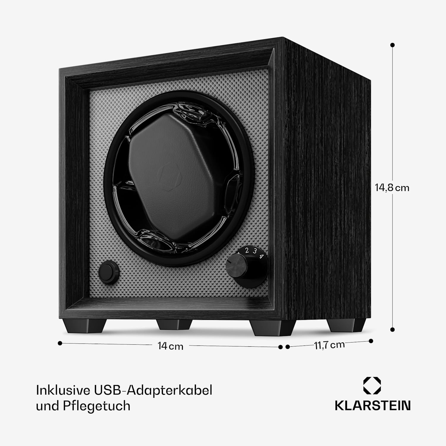 Brienz 1 Uhrenbeweger, 1 Uhr, 4 Modi, Holz-Optik, blaue   Innenbeleuchtung 1 Uhr | Anthrazit
