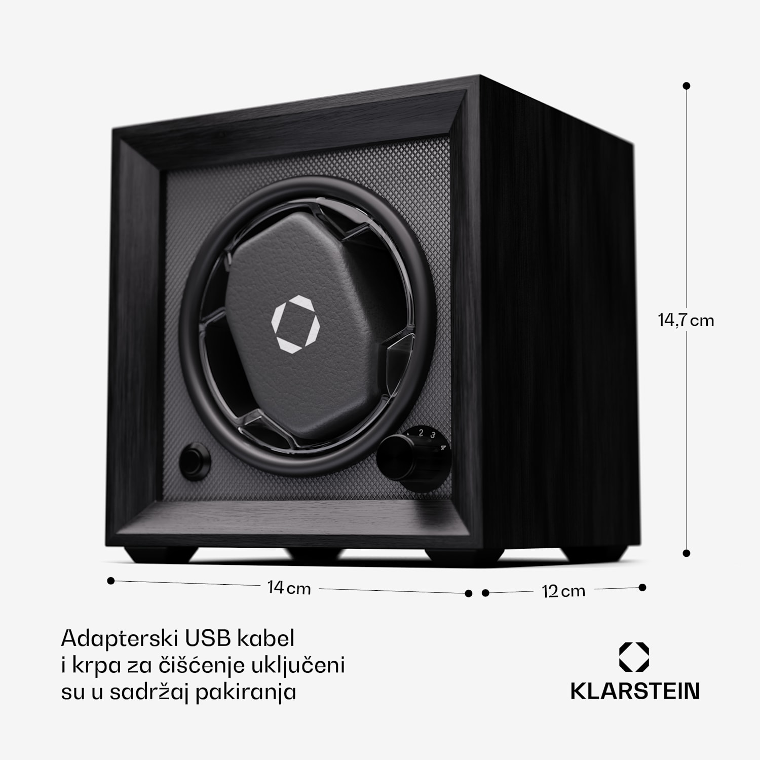 Brienz 1, navijač za sat, 1 sat, 4 moda, drveni izgled, plavo unutarnje osvjetljenje 