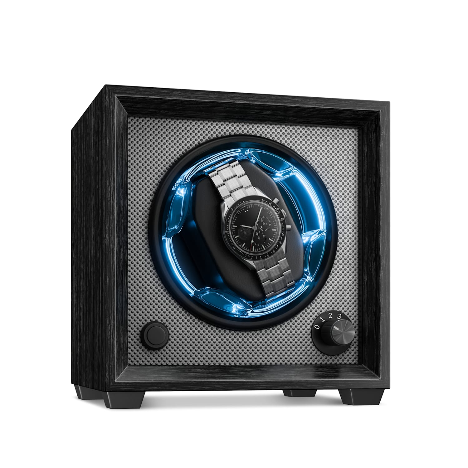 Brienz 1 cuerda de reloj, 1 reloj, 4 modos, aspecto de madera, iluminación interior azul 1 reloj | Antracita
