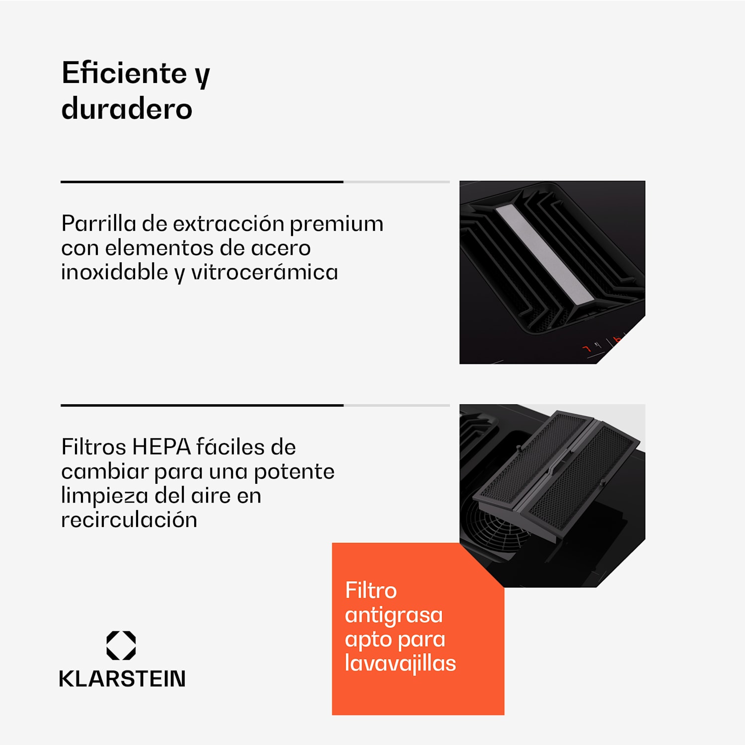 Placa de inducción AirJet 83 Down Air System + campana extractora DownAir 754 m³/h A++ 83 cm | AirJet | Negro