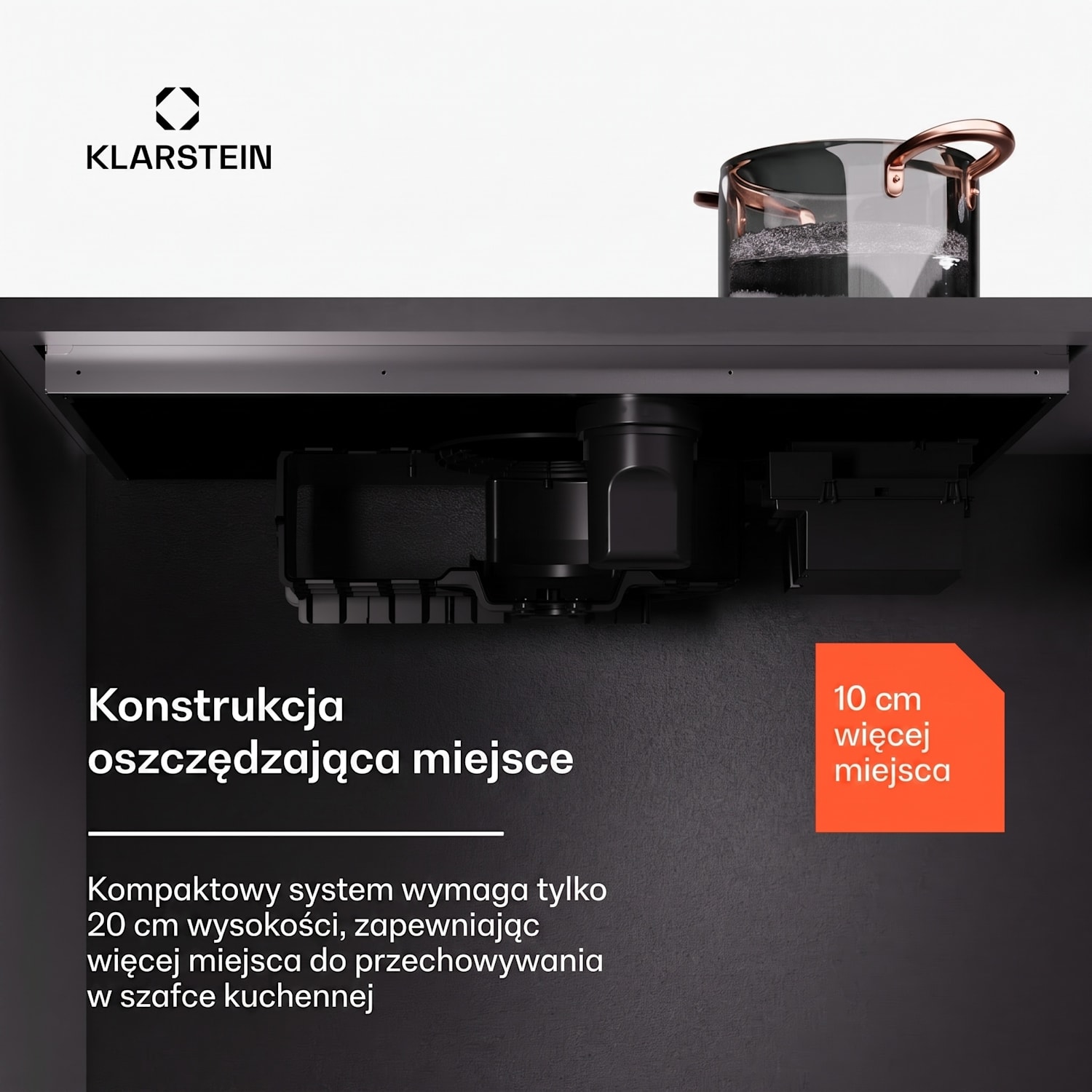 AirJet 83, płyta indukcyjna z okapem, system Down Air, 754 m³/h, klasa energetyczna A 83 cm | AirJet | Czarny