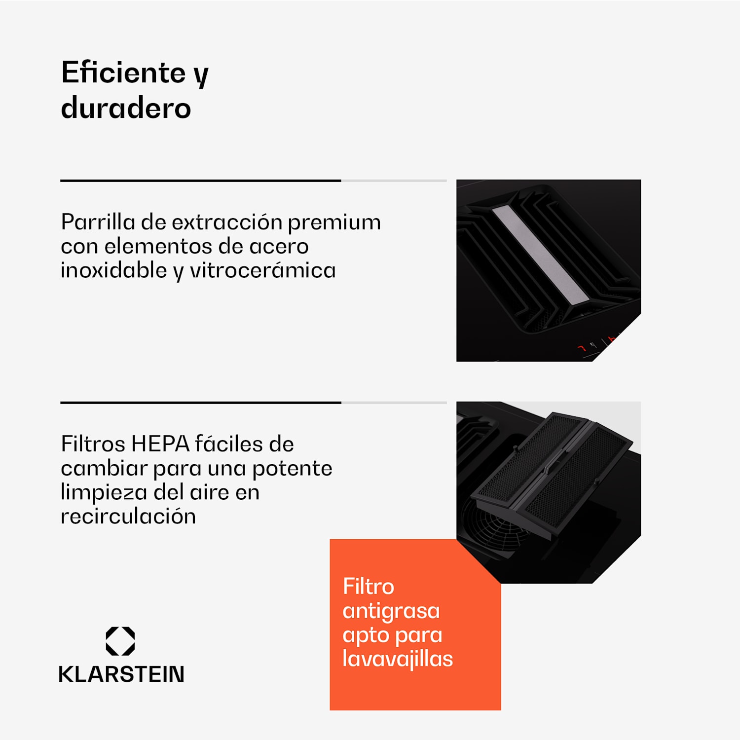 Placa de inducción AirJet 90 Down Air System + campana extractora DownAir 754 m³/h A++ 