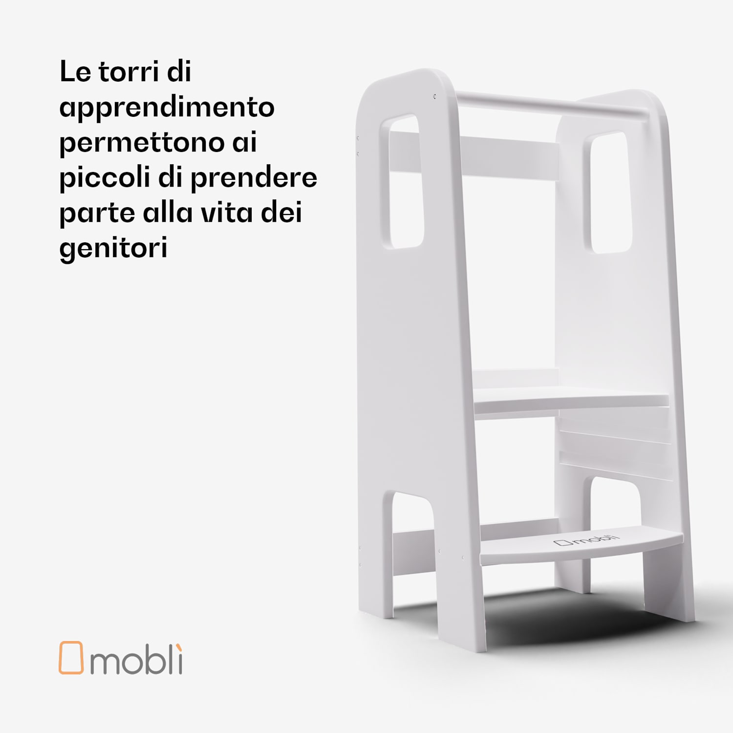 Ully torre di apprendimento Montessori, MDF, 40,5x86x38cm, regolabile in altezza 