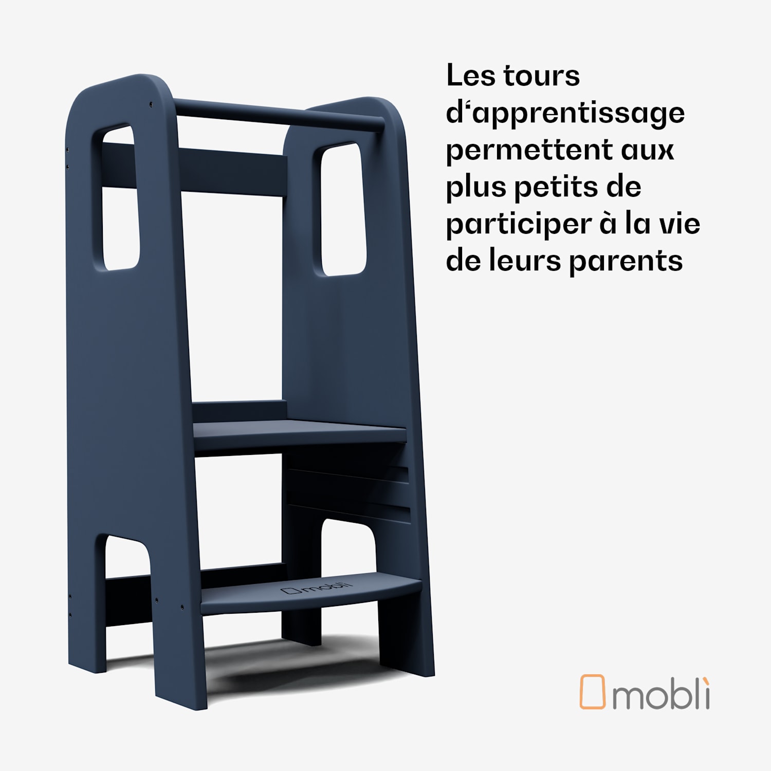 Ully Tour d'apprentissage Montessori MDF 40,5x86x38 cm réglable en hauteur 