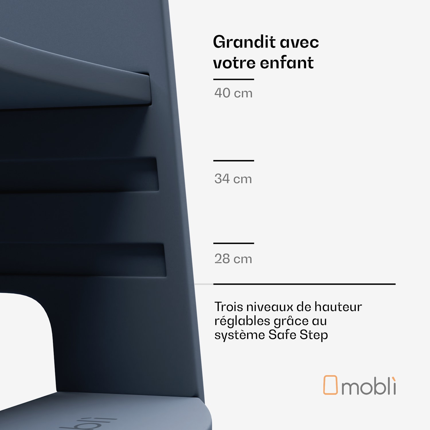 Ully Tour d'apprentissage Montessori MDF 40,5x86x38 cm réglable en hauteur 