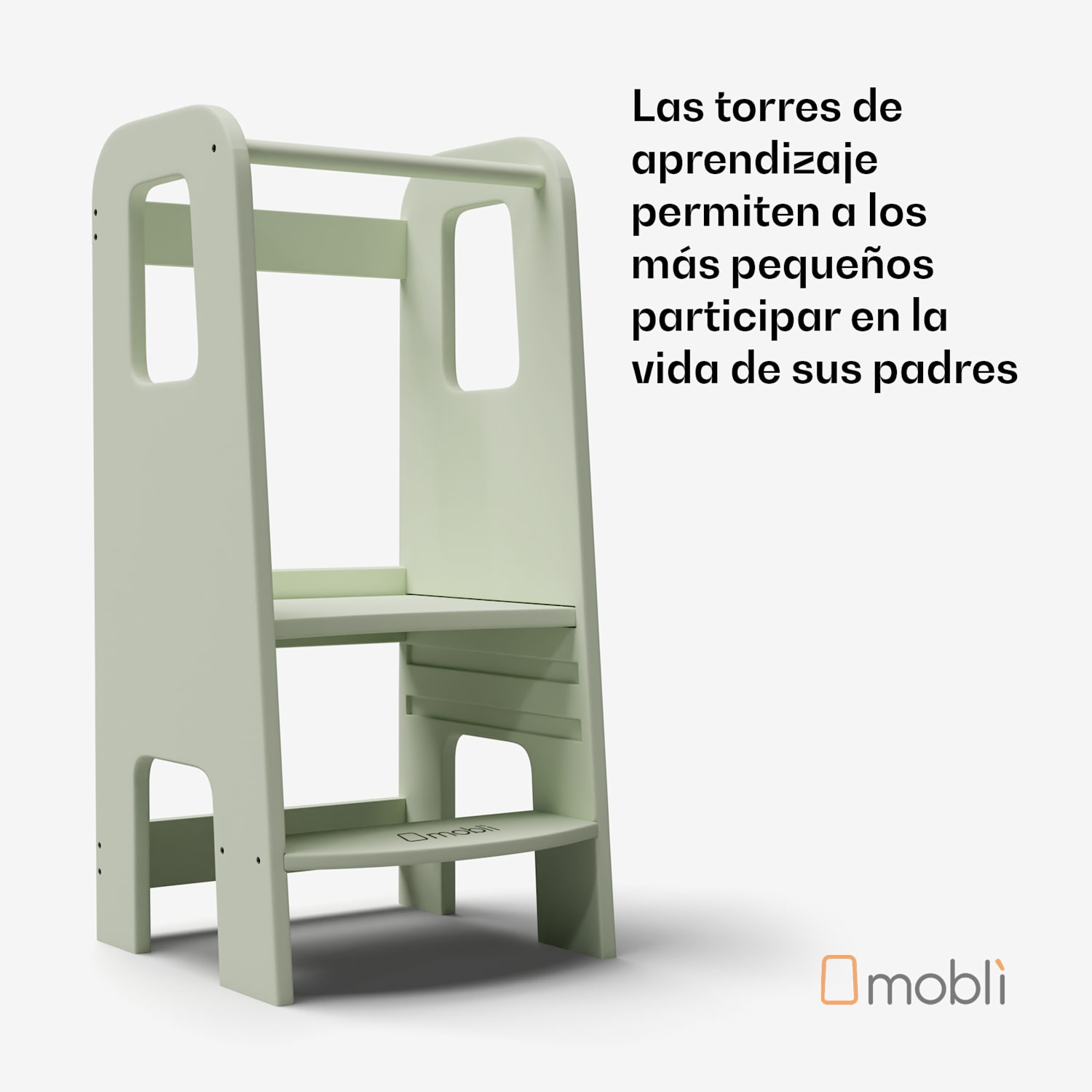 Ully Torre de Aprendizaje Montessori Multiplex 40, 5 x 86 x 38 cm altura regulable Musgo