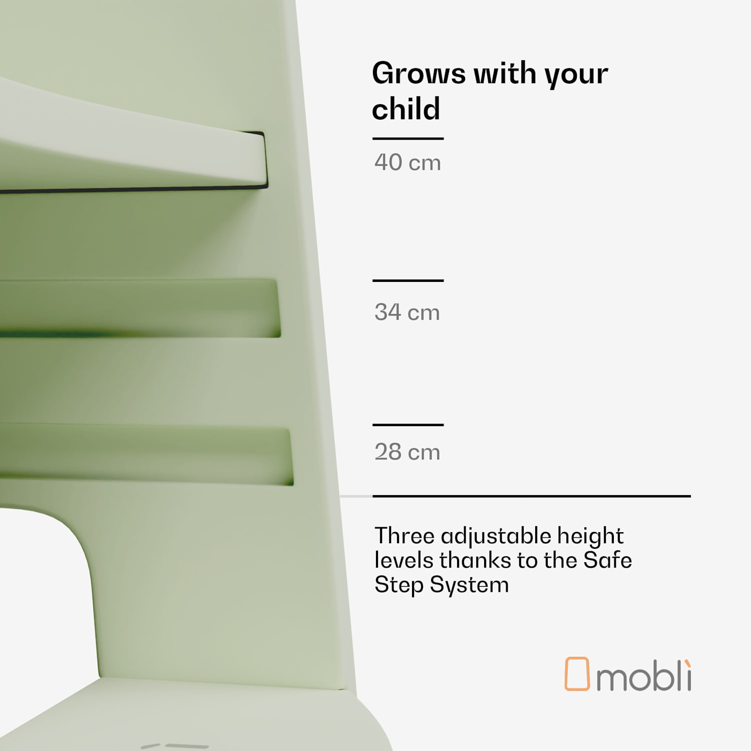 Ully, wieża edukacyjna Montessori, MDF, 40,5 x 86 x 38 cm, z regulacją wysokości Mech