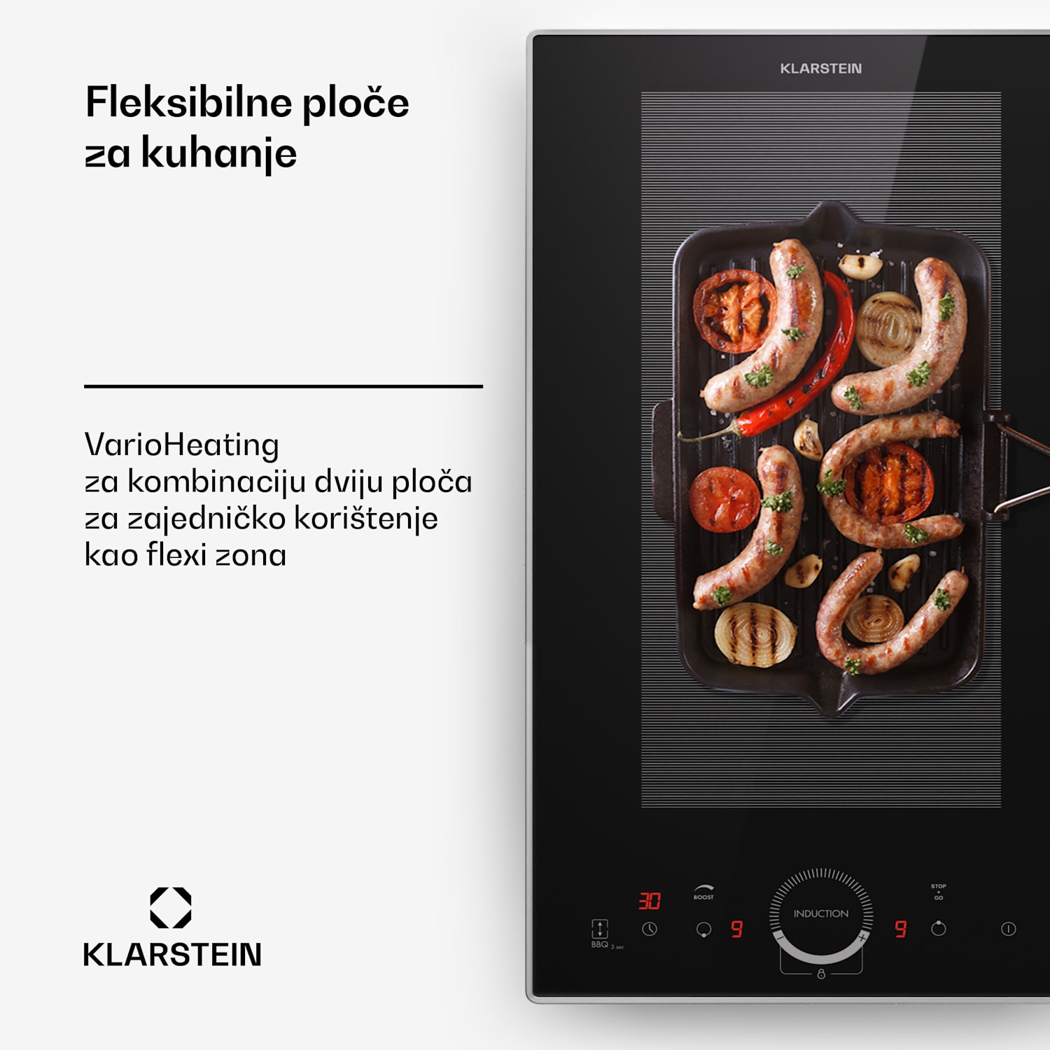 Delicatessa Domino Prime, ugradbena indukcijska ploča, 2 zone, 3500 W, samostalna Domino Prime | 30 cm | Crna