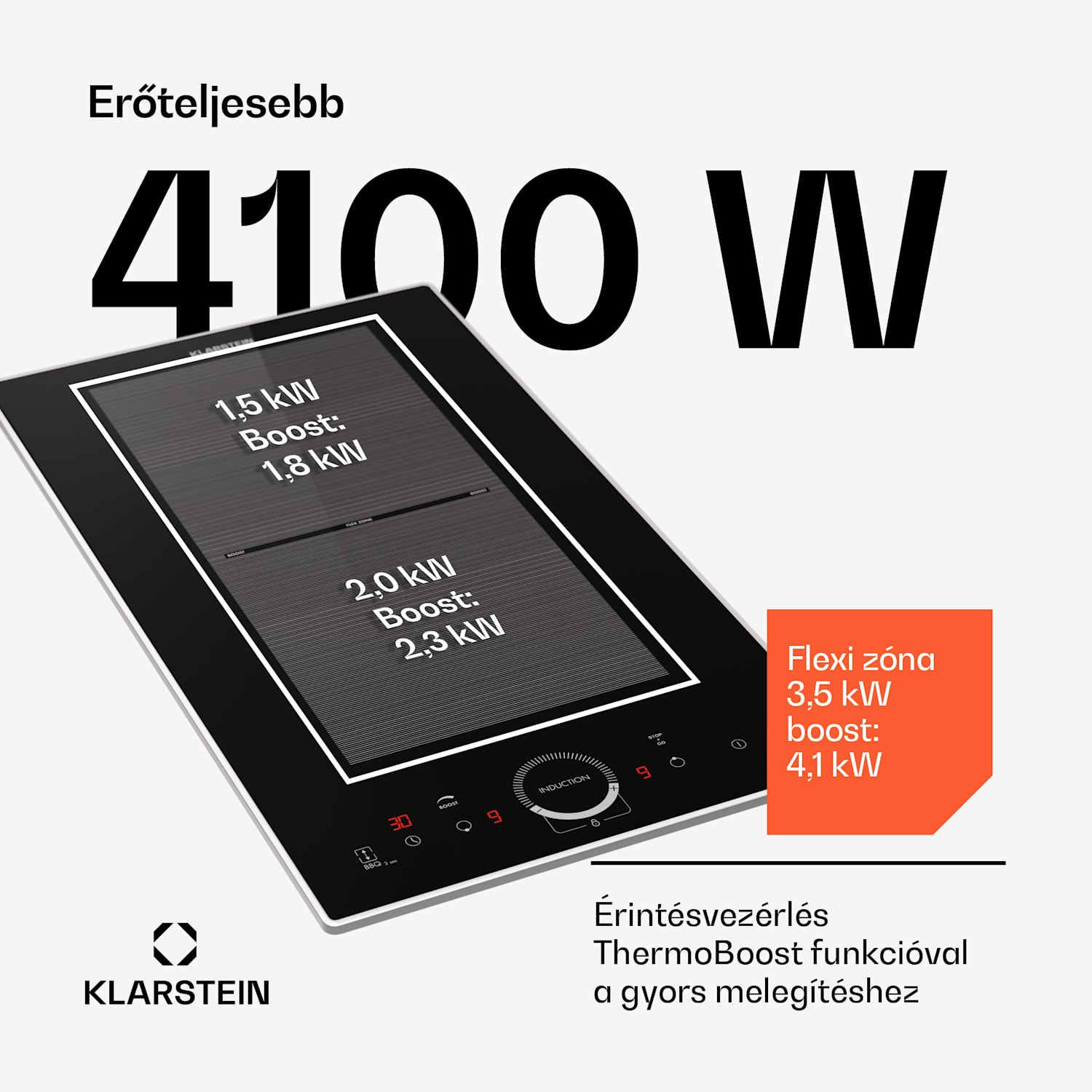 Delicatessa Domino Prime, beépített indukciós főzőlap, 2 zónás, 3500 W, önállóan működő Domino Prime | 30 cm | Fekete