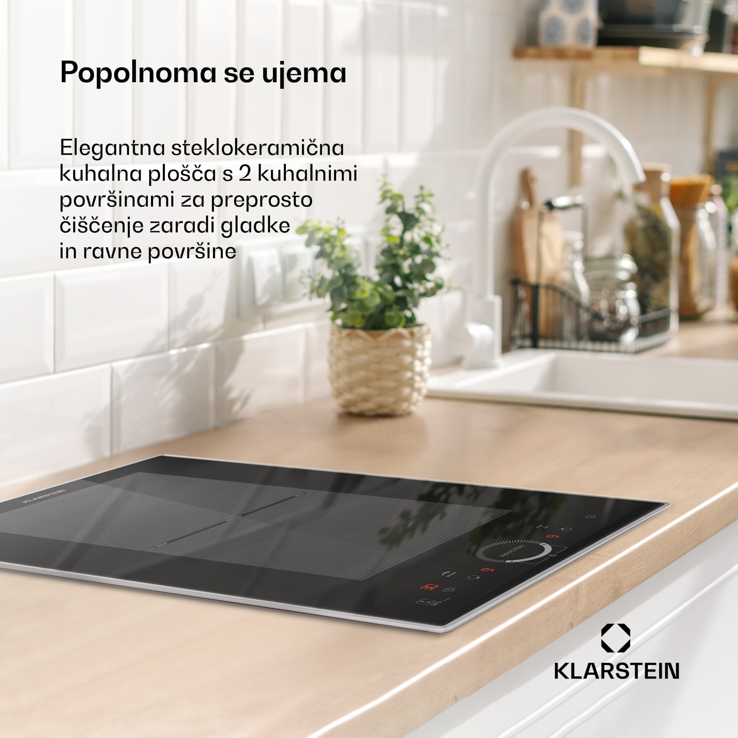 Delicatessa Domino Prime, vgradna indukcijska plošča, 2 coni, 3500 W, samostojna Domino Prime | 30 cm | Črna