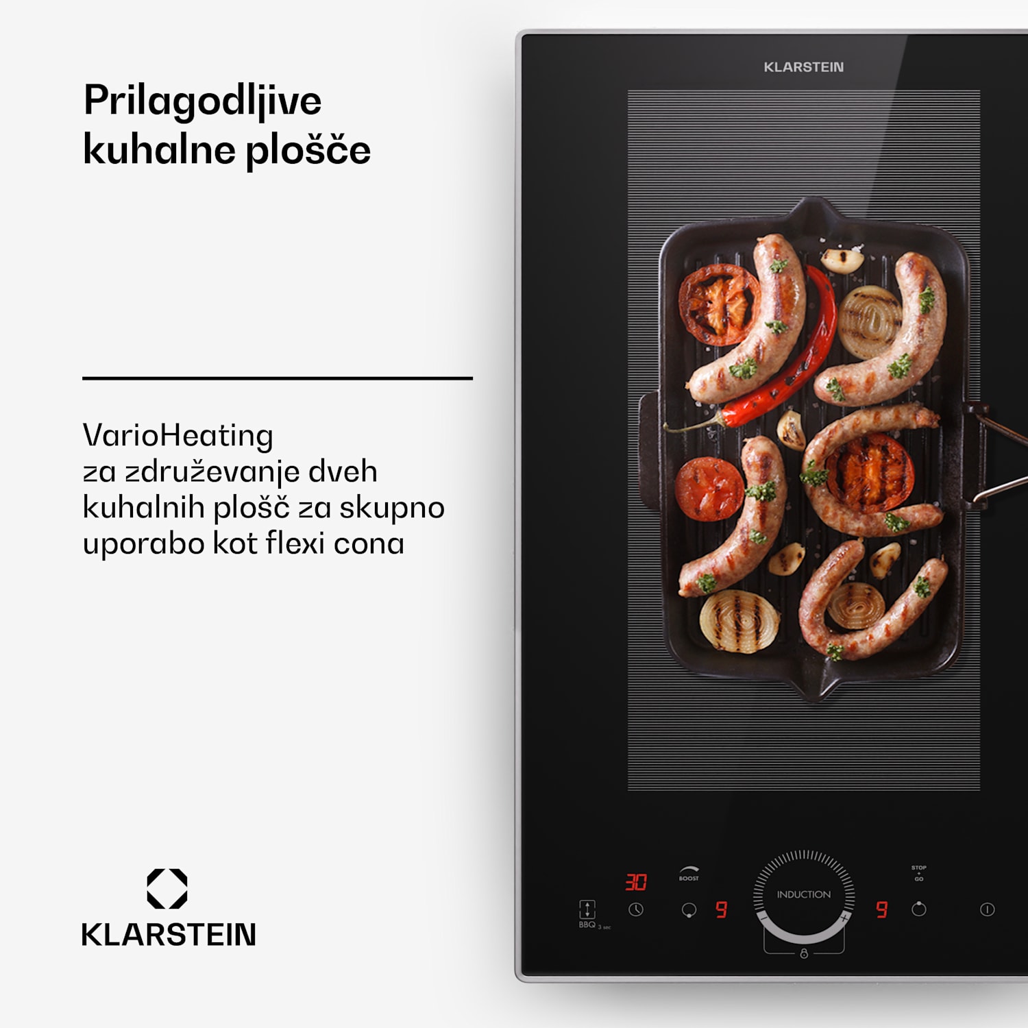 Delicatessa Domino Prime, vgradna indukcijska plošča, 2 coni, 3500 W, samostojna Domino Prime | 30 cm | Črna