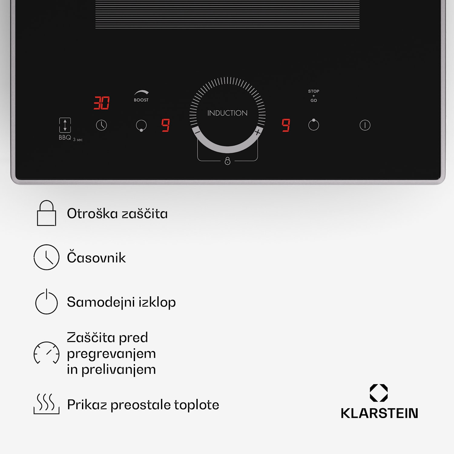 Delicatessa Domino Prime, vgradna indukcijska plošča, 2 coni, 3500 W, samostojna Domino Prime | 30 cm | Črna