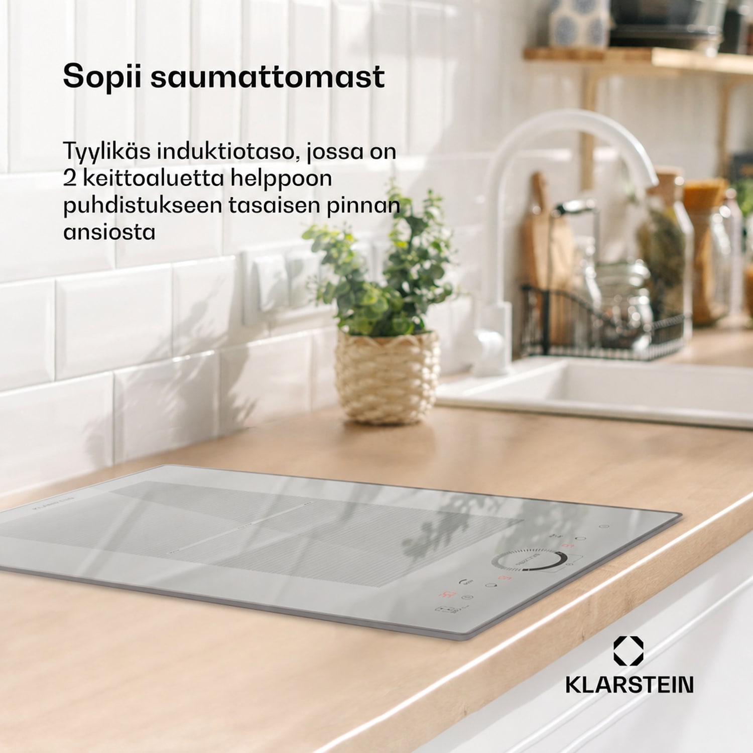 Delicatessa Domino Prime integroitava liesi induktio 2 aluetta 3500 W omavarainen 30 cm | 1 Joustoalue | Valkoinen