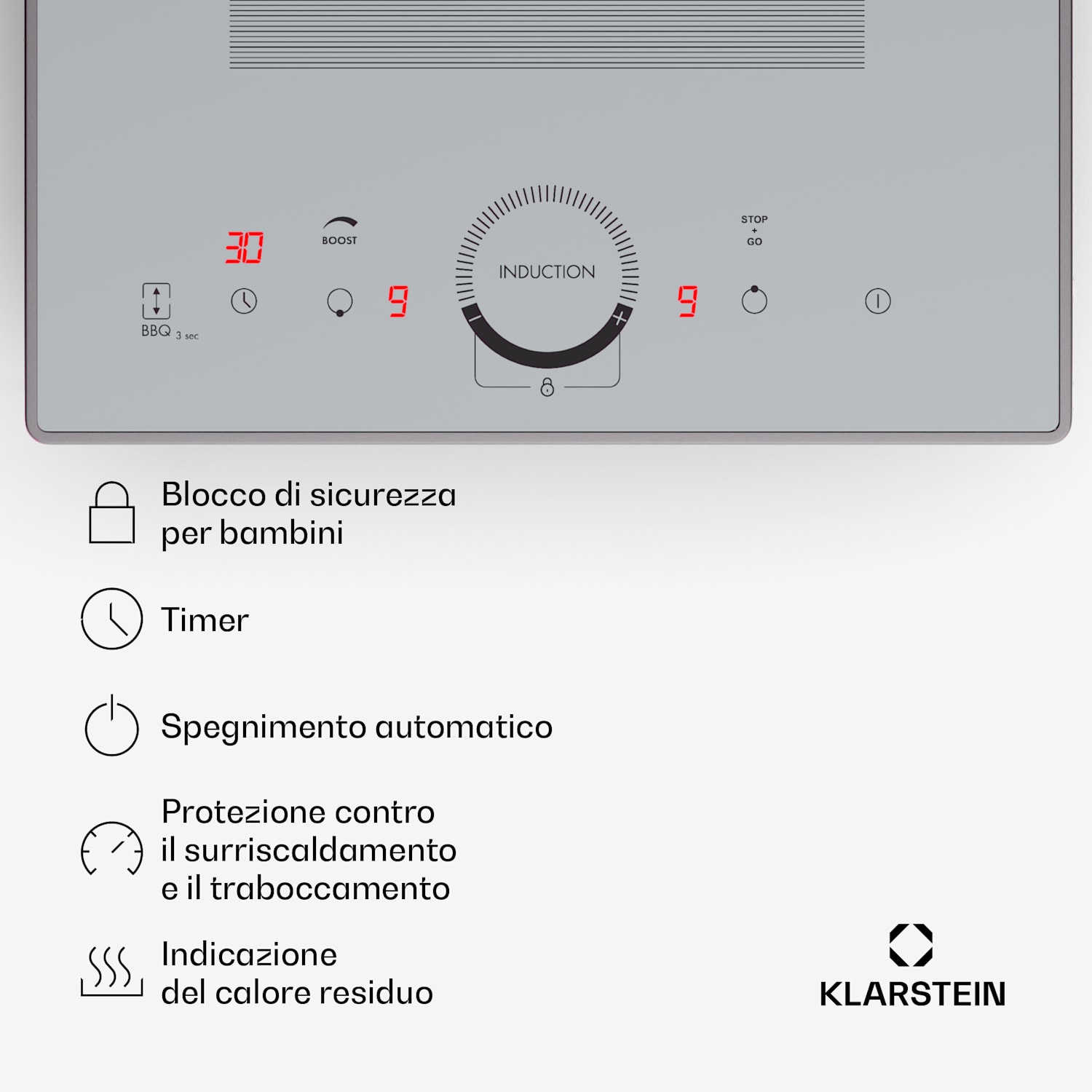 Delicatessa Domino Prime - Piano cottura a induzione da incasso, 2 zone, 3500 W, autonomo Domino Prime | 30 cm | Bianco