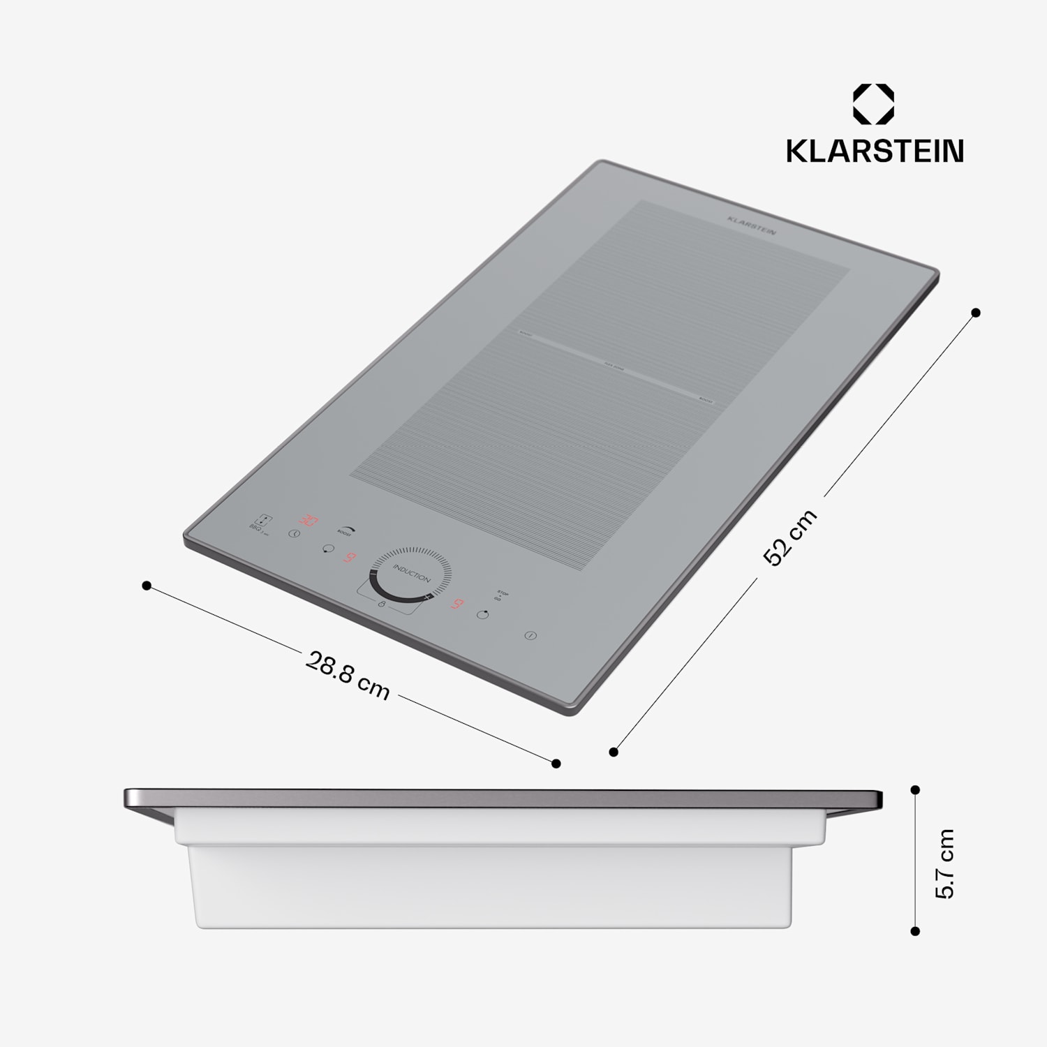 Delicatessa Domino Prime, plită incorporabilă, cu inducție, 2 zone, 3500 W Domino Prime | 30 cm | Alb