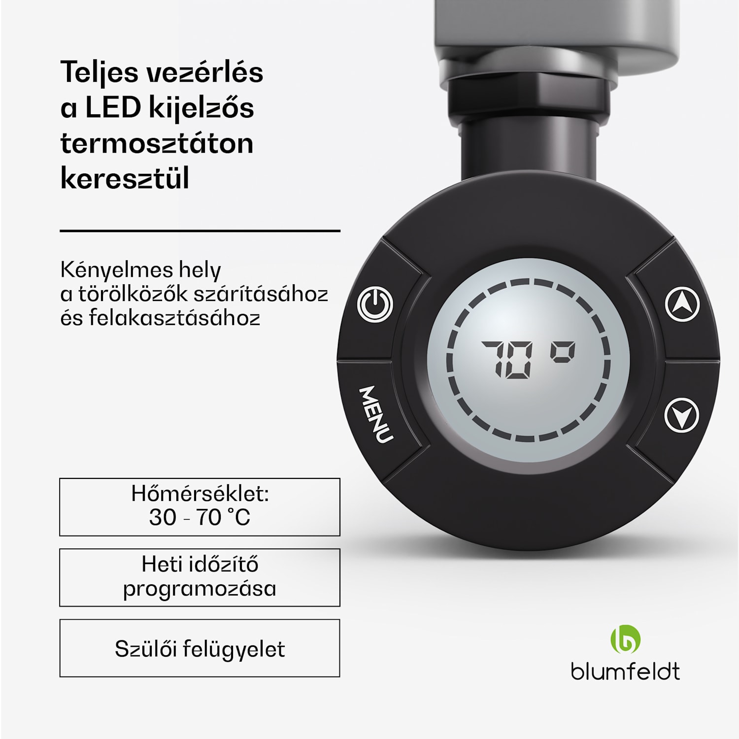 Harrison Smart, elektromos radiátor, 50 x 100 cm, 400 W, alkalmazás, 3 db törölközőmelegítővel Antracit