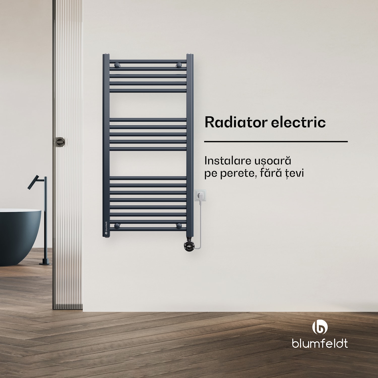 Harrison Smart, radiator electric Harrison Smart, 50 x 100 cm, 400 W, App, 3 încălzitoare de prosoape Antracit