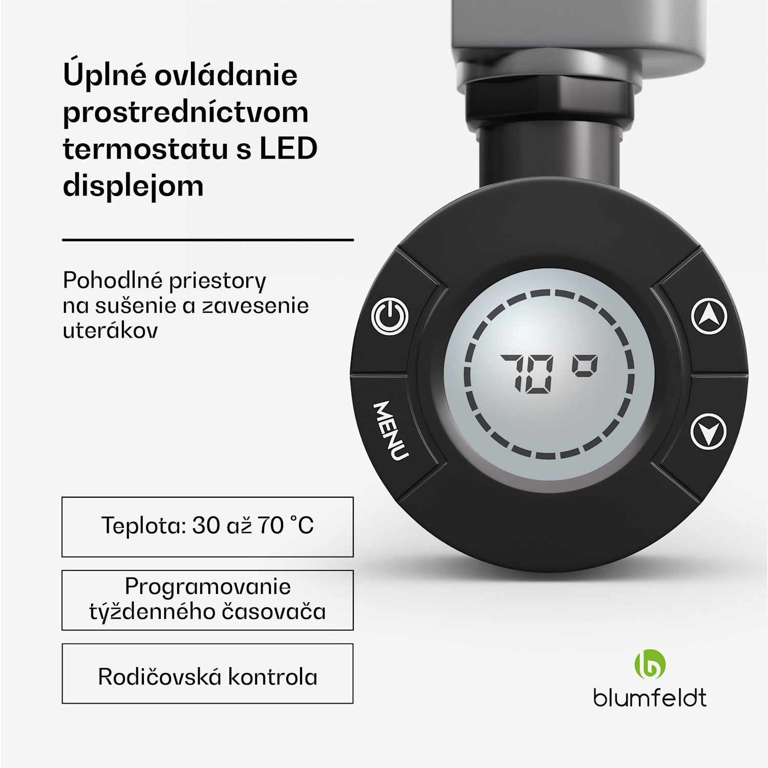 Harrison Smart, elektrický radiátor, 50 x 100 cm, 400 W, Aplikácia, 3 ohrievače uterákov Antracit
