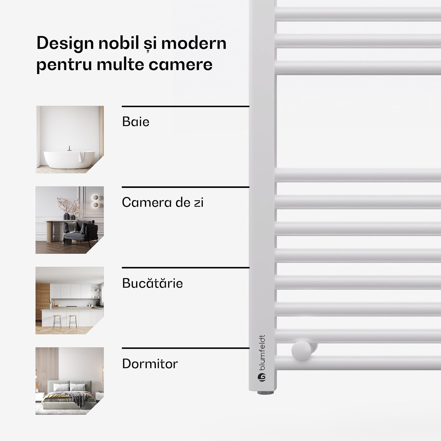 Radiator electric Harrison Smart 50 x 100 cm 400 W App 3 Încălzitoare de prosoape Alb