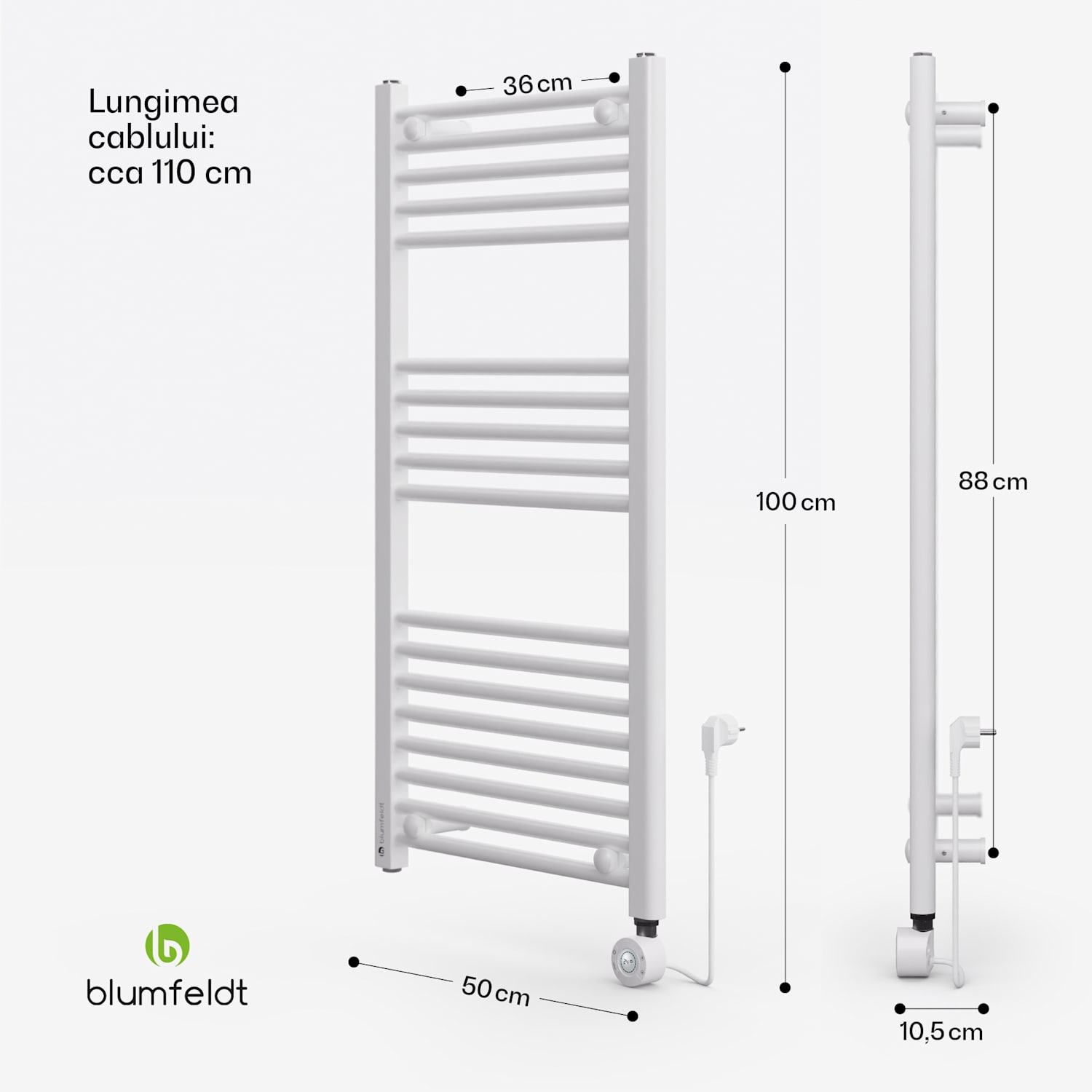Radiator electric Harrison Smart 50 x 100 cm 400 W App 3 Încălzitoare de prosoape Alb