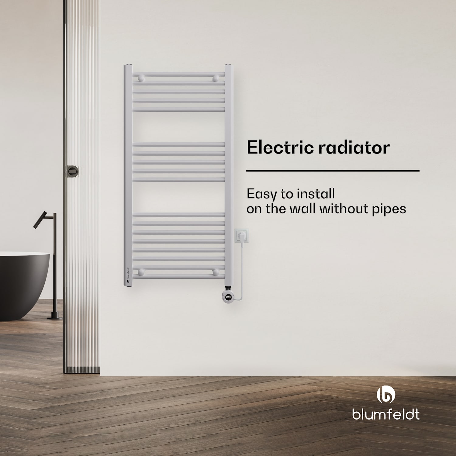 Harrison Smart elektrische radiator 400 W app 50 x 100 cm 3 handdoekwarmers Wit