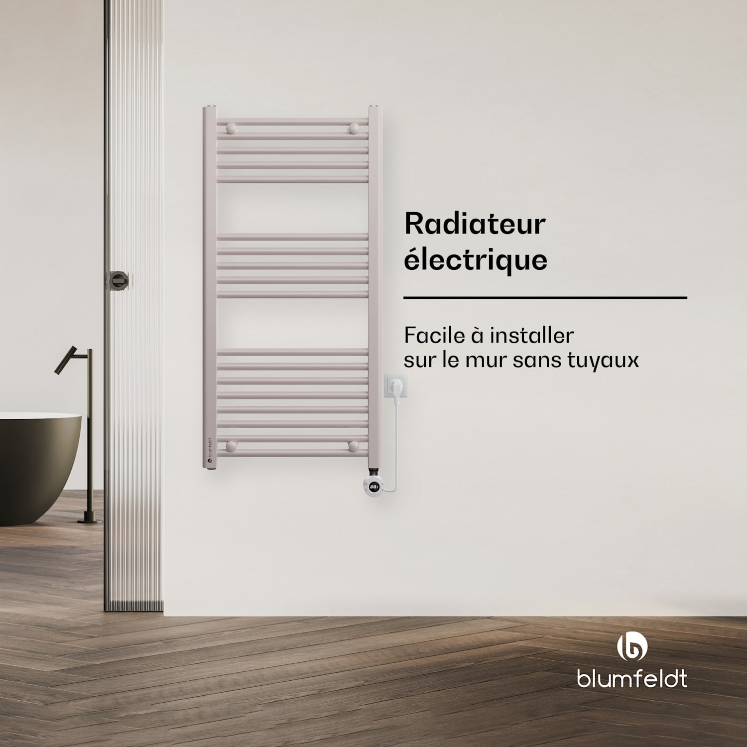 Harrison Smart elektrische radiator 400 W app 50 x 100 cm 3 handdoekwarmers Zand
