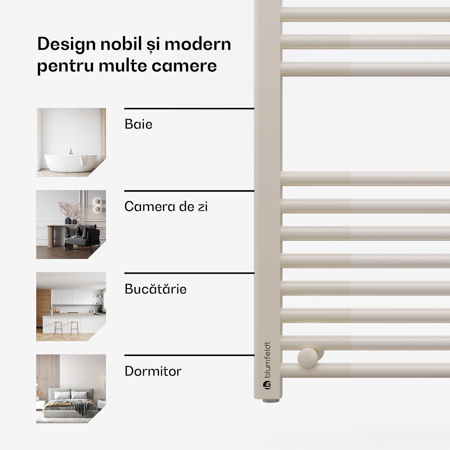 Harrison Smart, radiator electric Harrison Smart, 50 x 100 cm, 400 W, App, 3 încălzitoare de prosoape Nisip