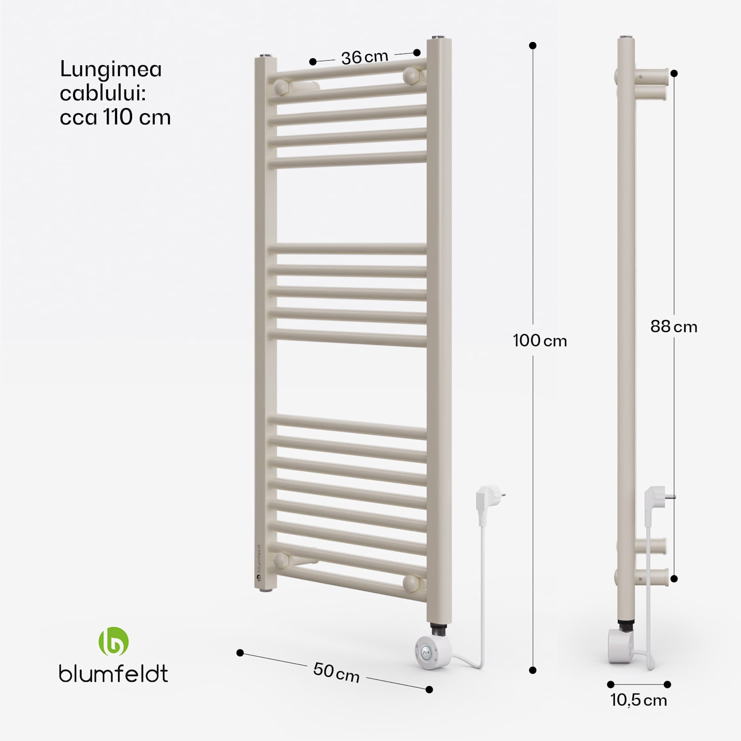 Harrison Smart, radiator electric Harrison Smart, 50 x 100 cm, 400 W, App, 3 încălzitoare de prosoape Nisip