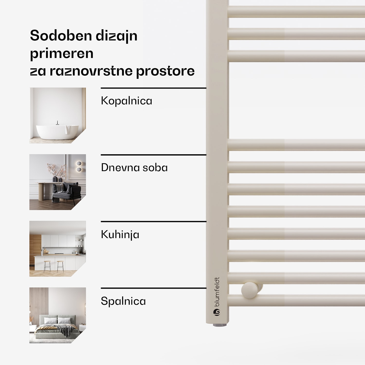 Harrison Smart, električni radiator, 50 x 100 cm, 400 W, Aplikacija, 3 grelniki brisač Pesek