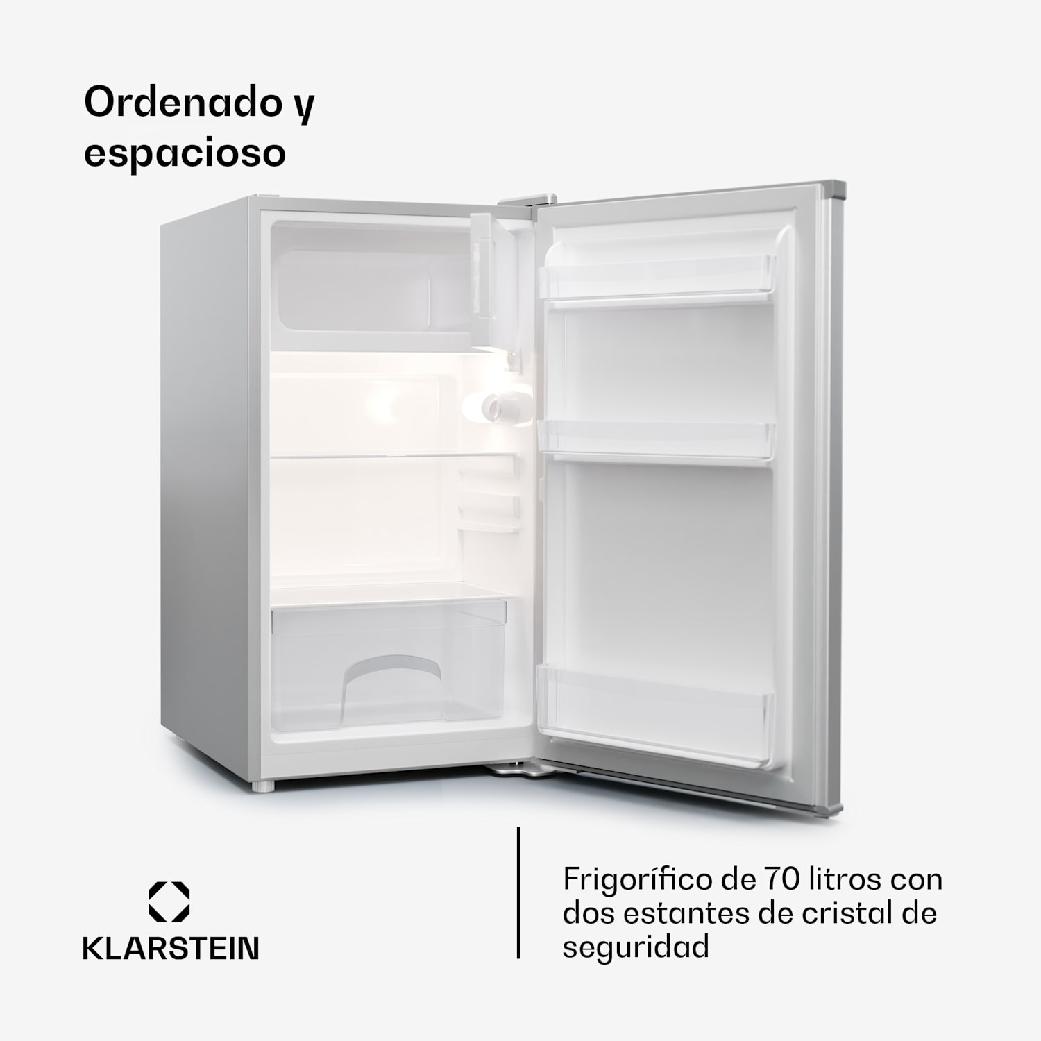 Cool Cousin combi de frigorífico y congelador 70/11 Litros 40 dB Plata Metálica