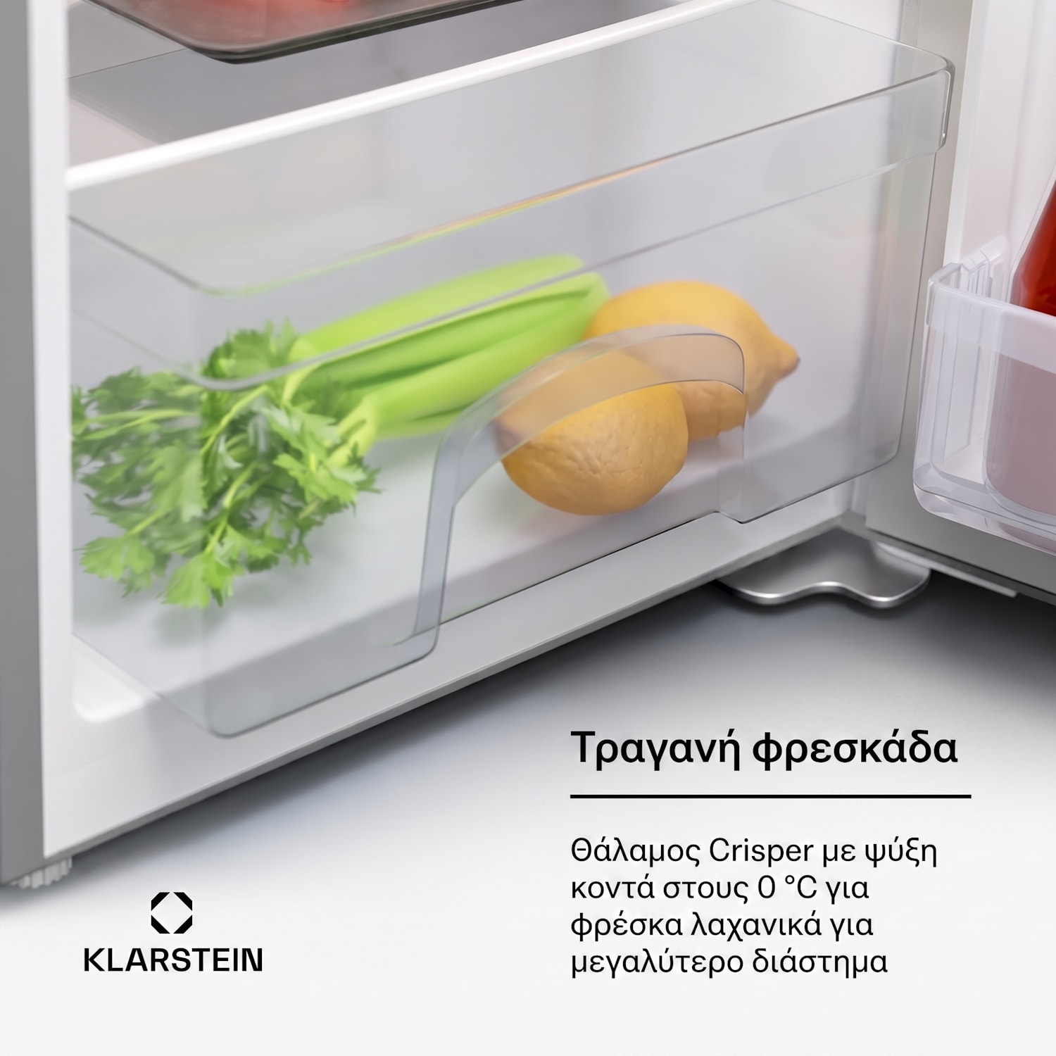 Cool Cousin 48cm 81L Mini Ψυγείο με Κατάψυξη Ασημί Ασημί Μεταλλικό