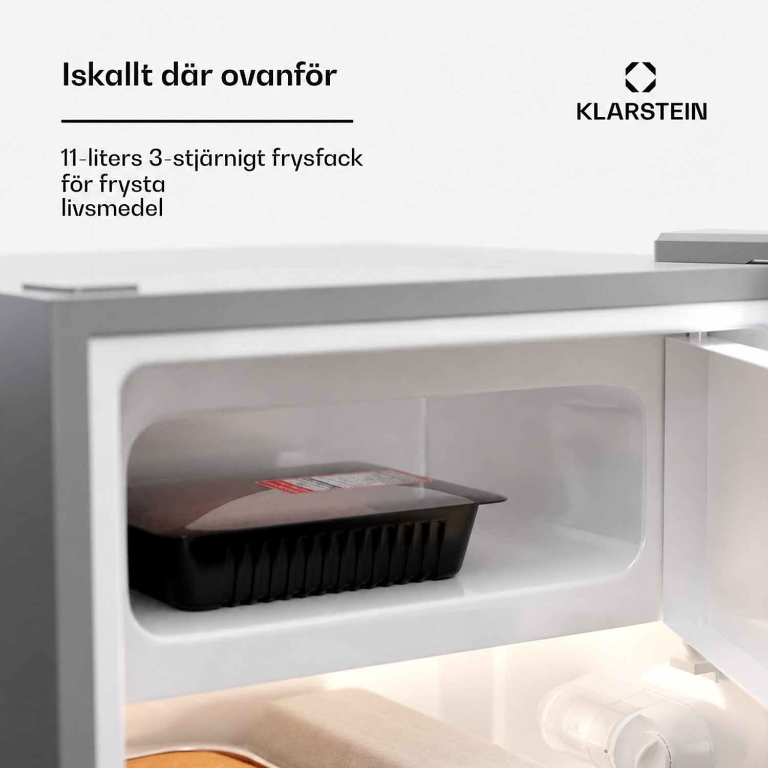 Cool Cousin kyl- och fryskombination 70/11 liter, 40 dB, 2 hyllplan Silver Metallic