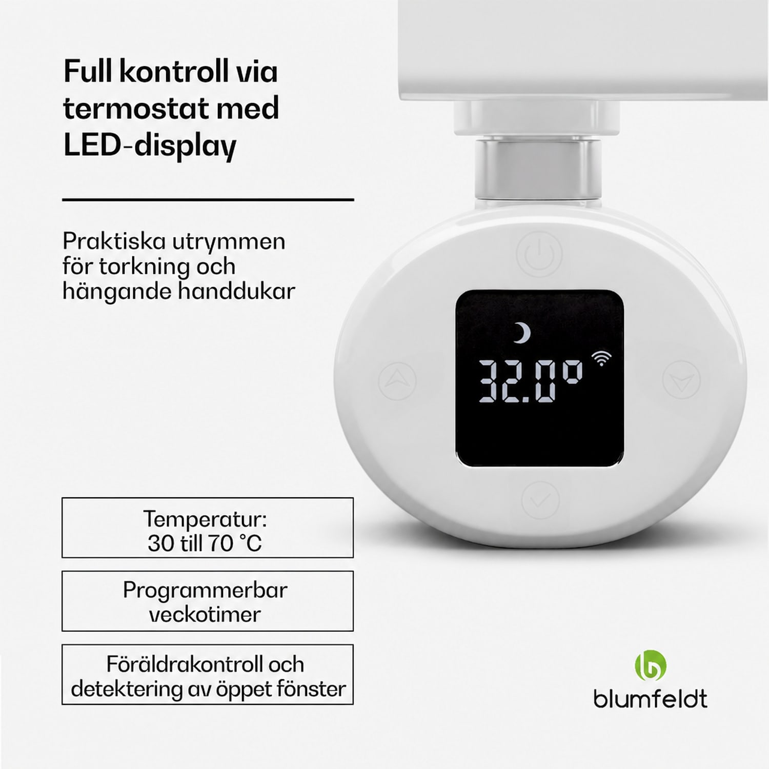 Fairmont Smart-värmeelement 107 x 50 cm, 800 W 107x50 cm