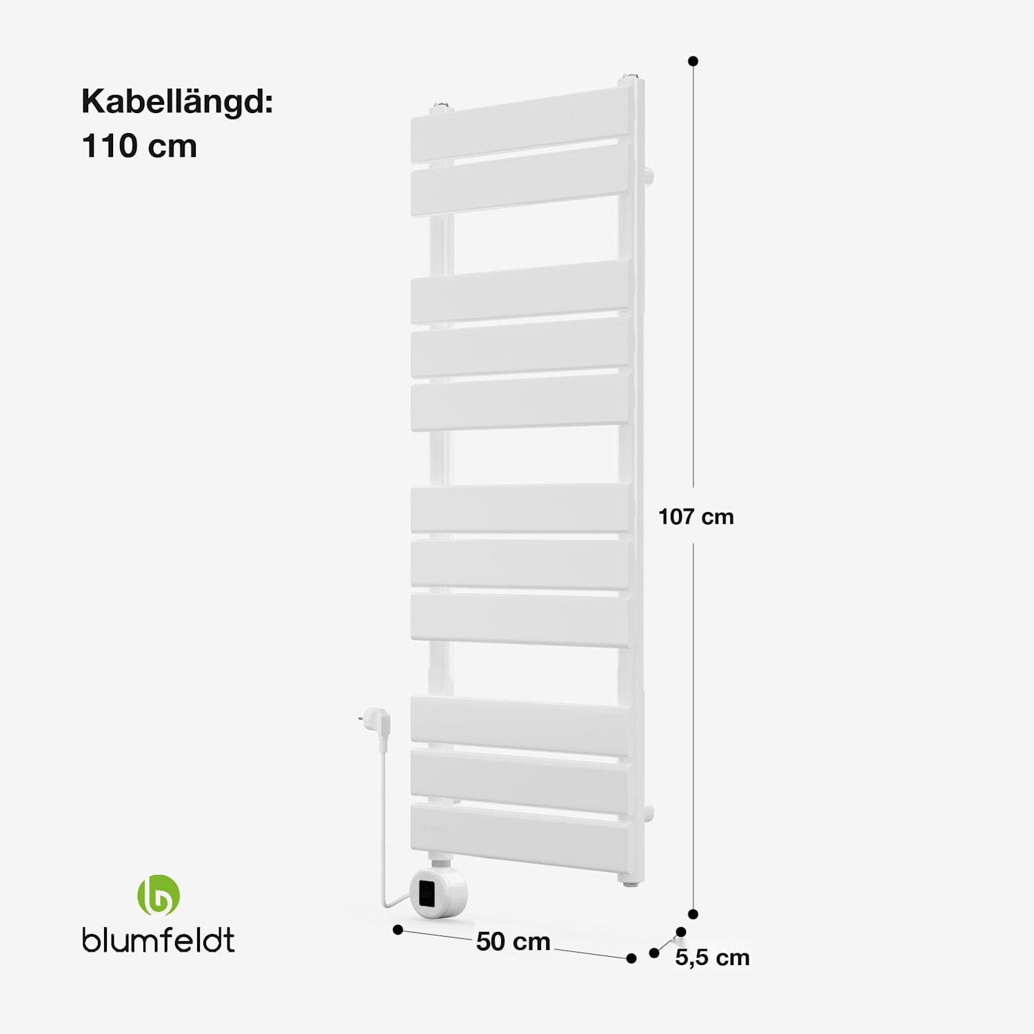 Fairmont Smart-värmeelement 107 x 50 cm, 800 W 107x50 cm