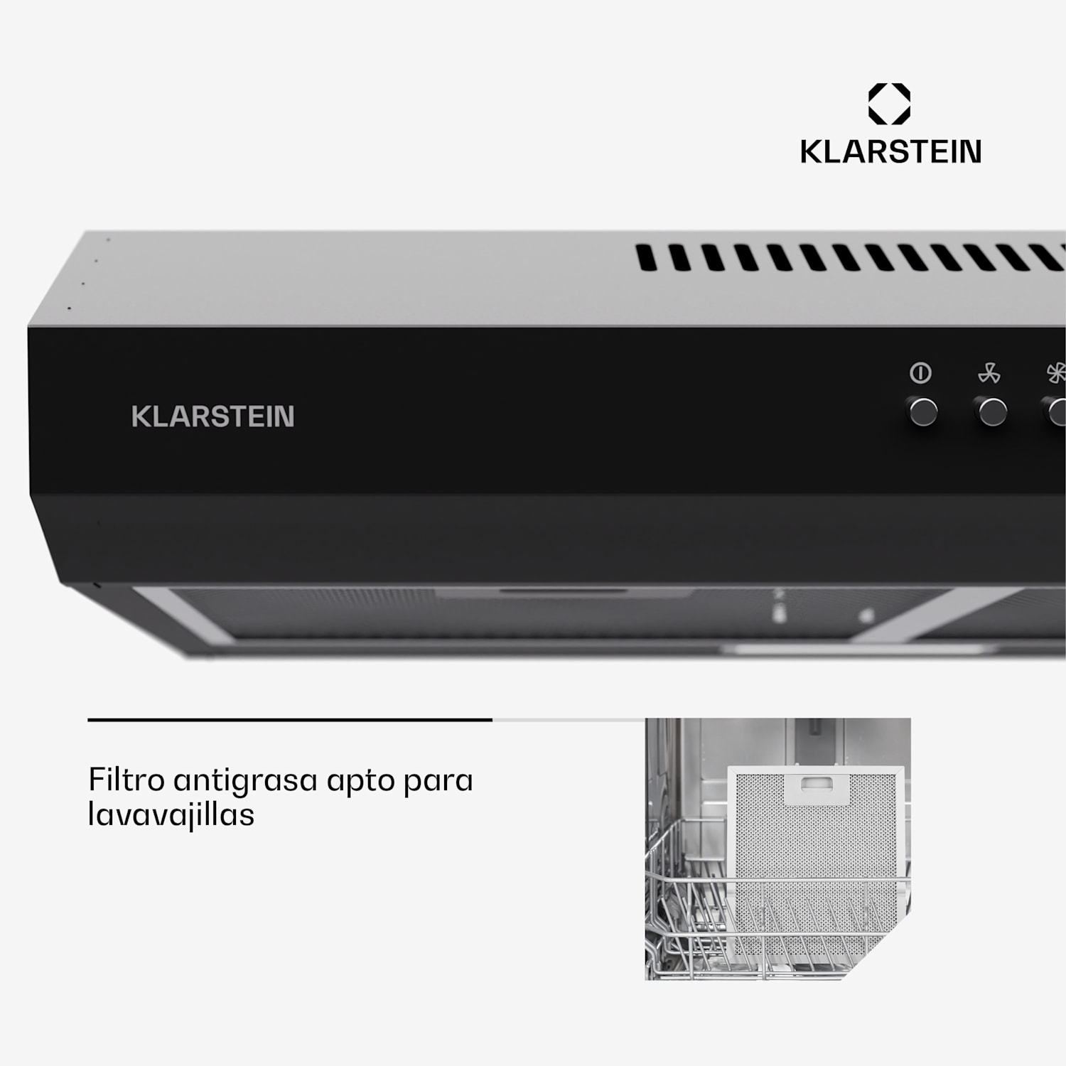Campana extractora empotrada Contempo 60 60cm 200m³/h LED acero inoxidable acrílico 60 cm | Negro