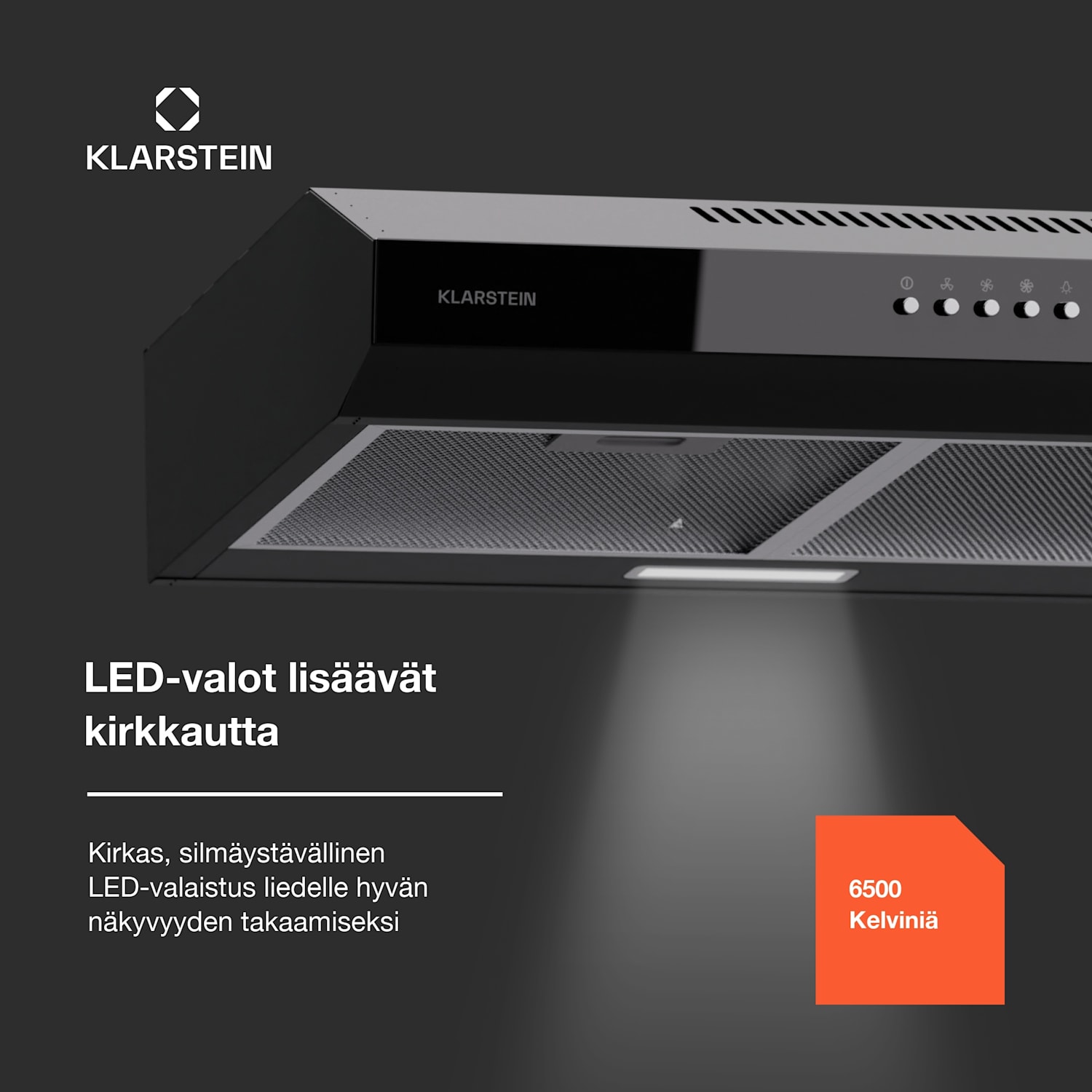 Contempo 60 alakaappituuletin 60 cm 200 m³/h LED ruostumaton teräs akryyli 60 cm | Musta