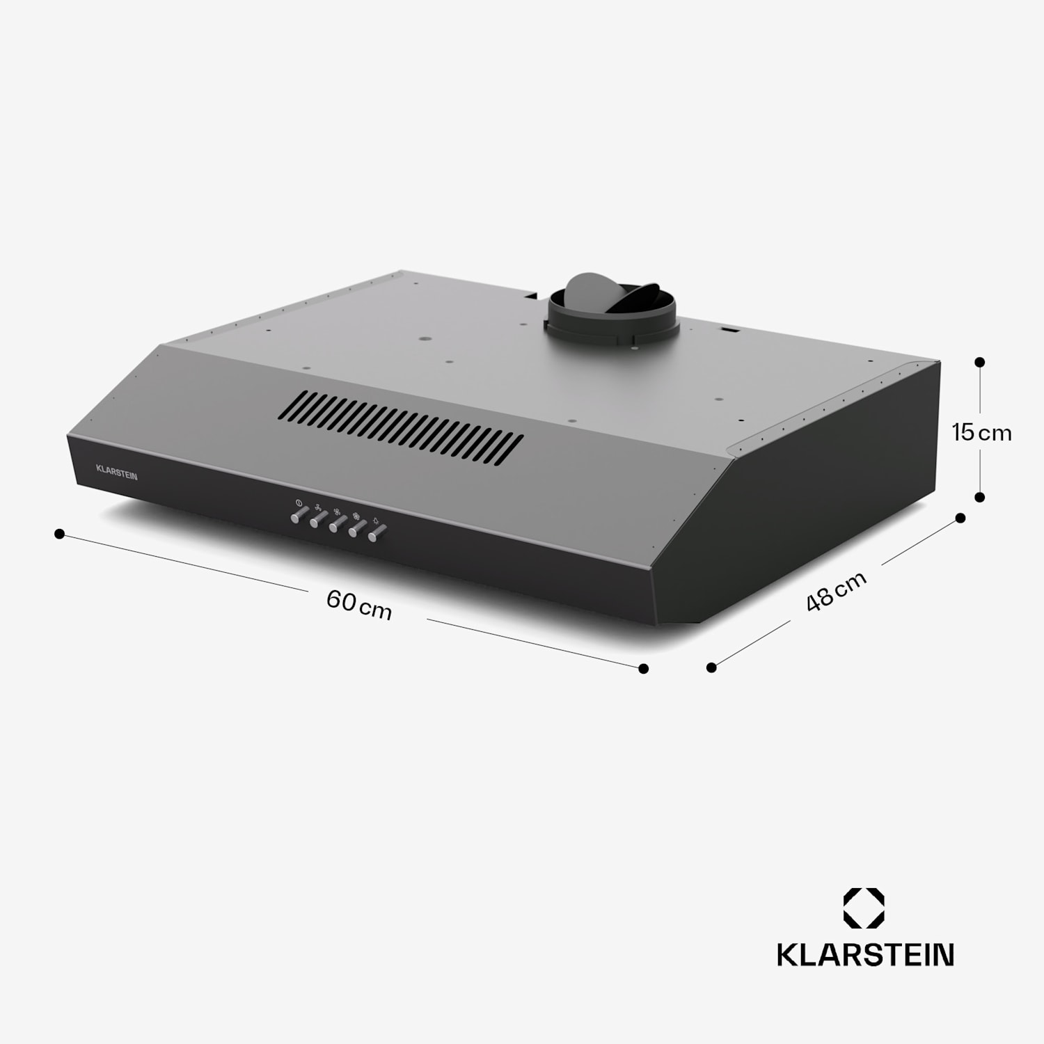 Contempo 60 Campana extractora bajo mueble 60cm 200m³/h LED Acero inoxidable Acrílico 60 cm | Negro