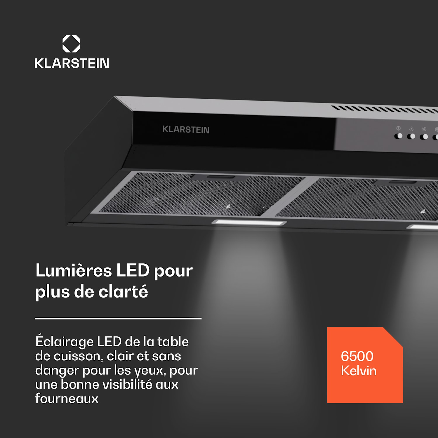 Contempo 90 afzuigkap voor onderbouw 90 cm 200 m³/h led rvs acryl 90 cm | Zwart