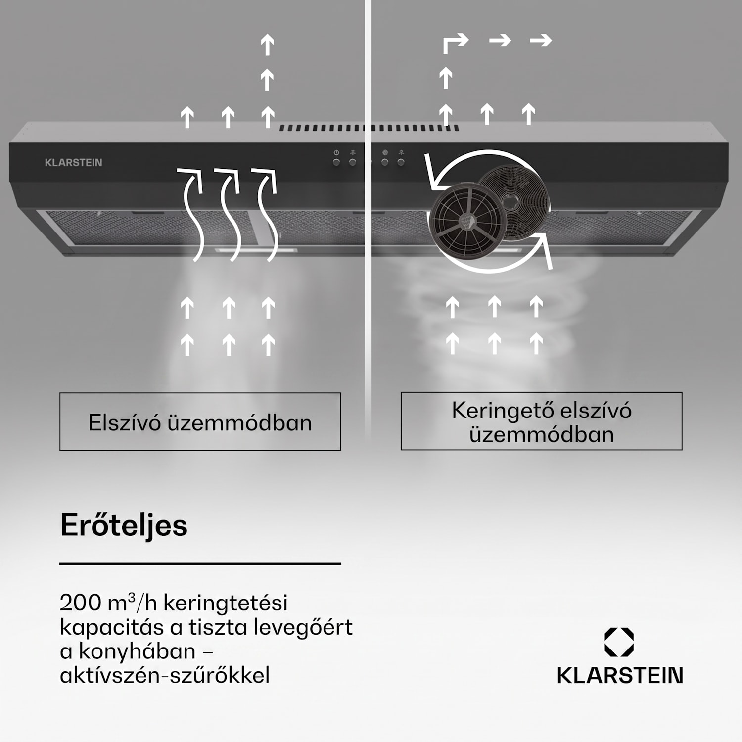 Contempo 90 szekrény alatti páraelszívó 90 cm | Fekete