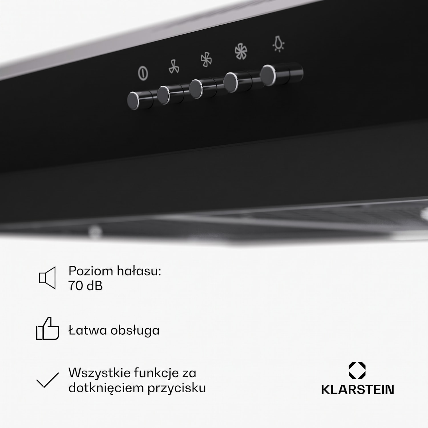 Contempo 90 okap wyciągowy podblatowy 90 cm | Czarny